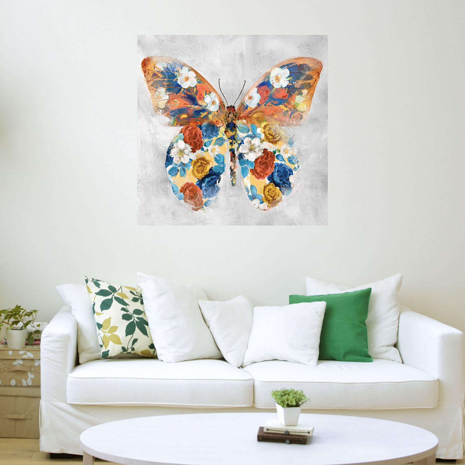 Foto 4 pulgar | Cuadro Decorativo Fine Art TJ 'Flores de Mariposa I' de Studio Arts 94 x 94 cm