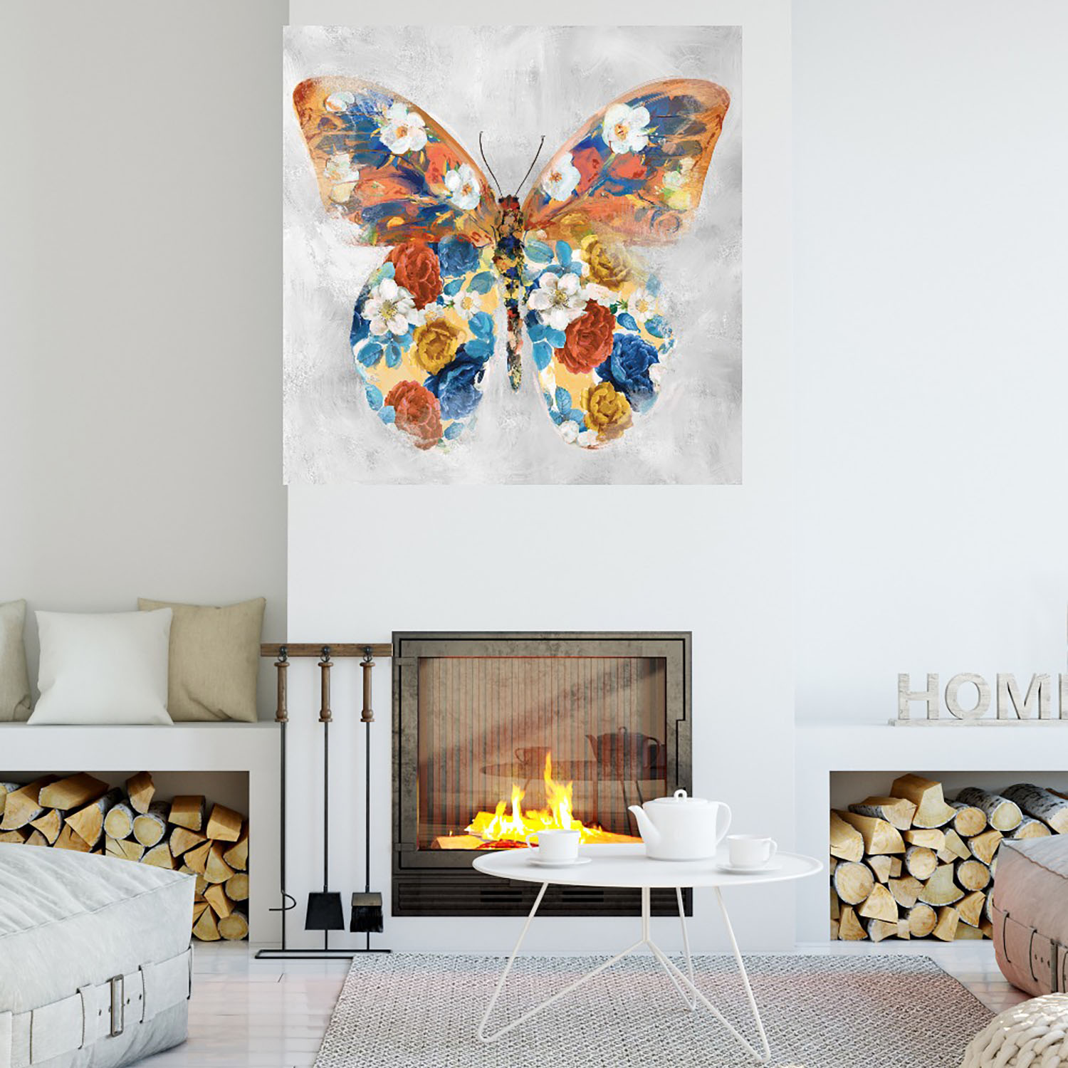 Foto 4 | Cuadro Decorativo Fine Art TJ 'Flores de Mariposa I' de Studio Arts 94 x 94 cm