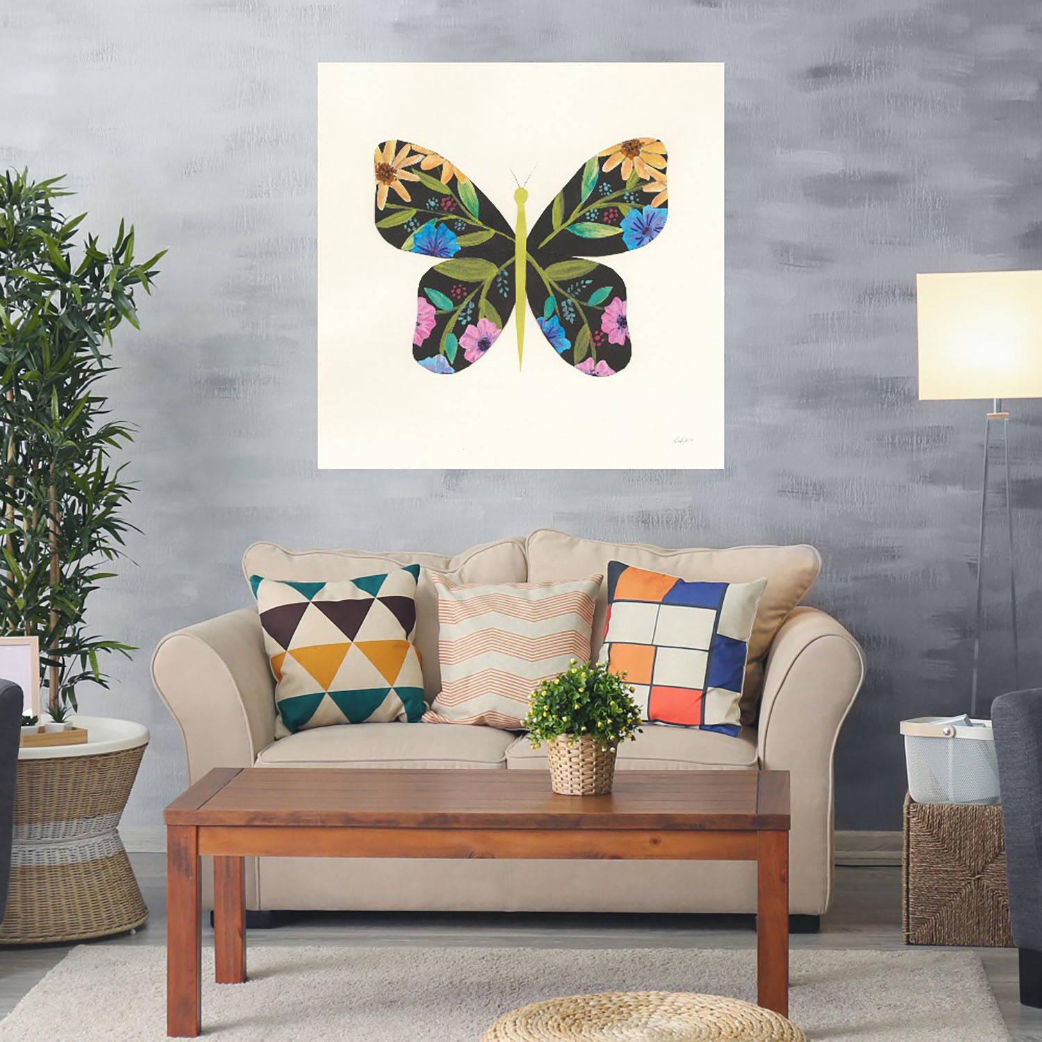 Foto 3 pulgar | Cuadro Decorativo Fine Art Tj Jardín De Mariposa I
