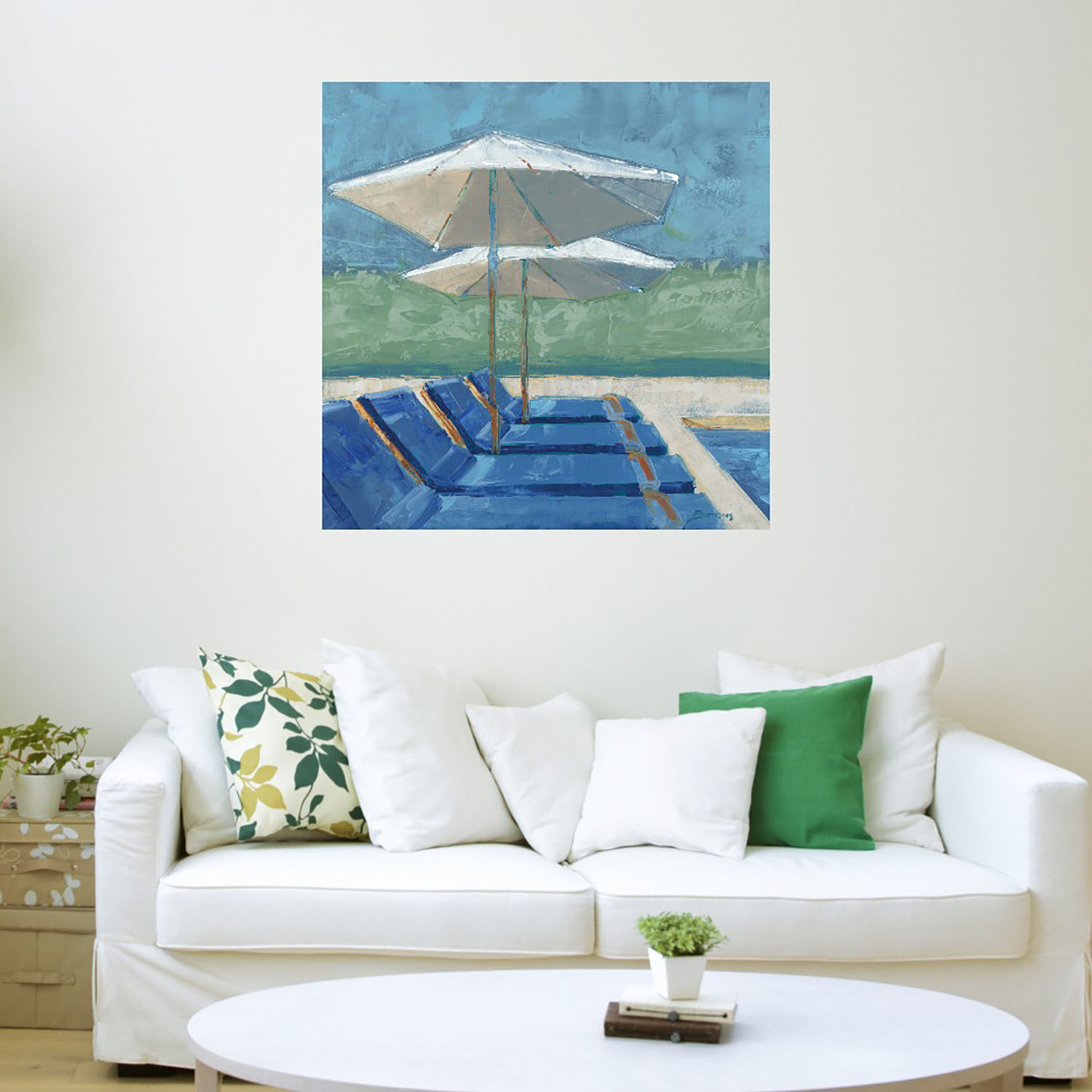 Foto 4 pulgar | Cuadro Decorativo Fine Art Tj Junto a la Piscina 2 John Burrows Arte Costa Impresión en Lienzo