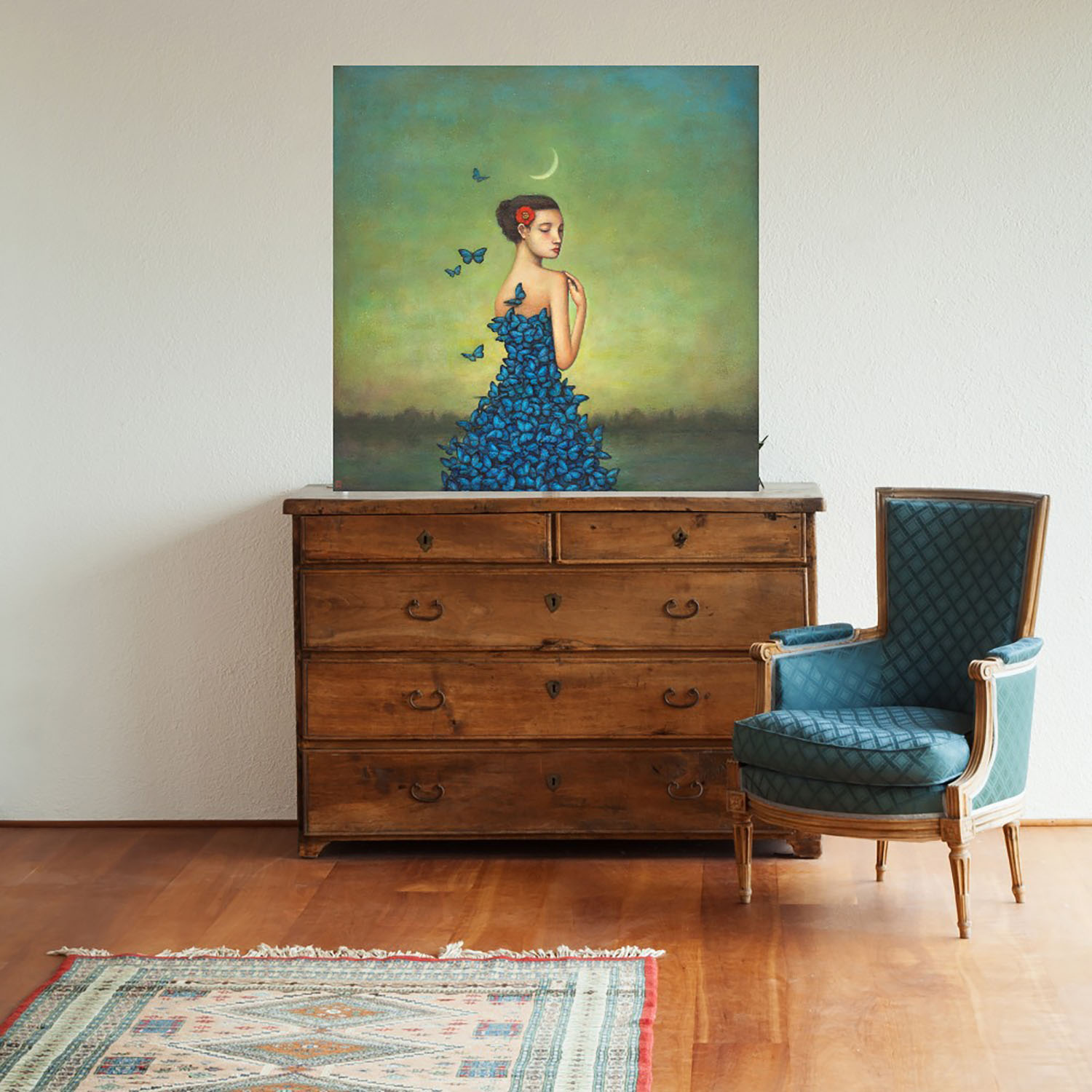 Foto 2 | Cuadro Decorativo Fine Art Tj Metamorfosis en Azul Duy Huynh Arte Moderno Impresión en Lienzo