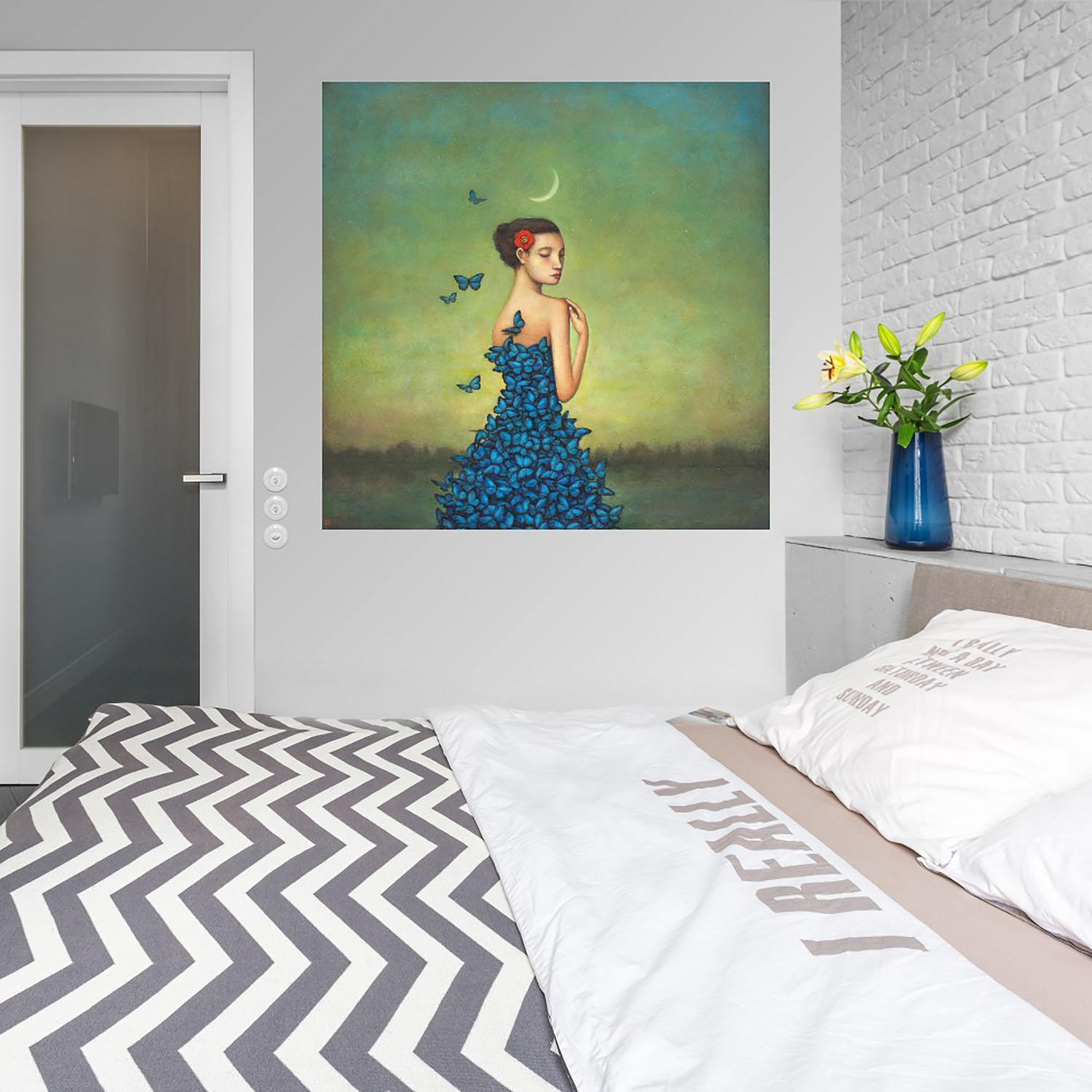 Foto 4 pulgar | Cuadro Decorativo Fine Art Tj Metamorfosis en Azul Duy Huynh Arte Moderno Impresión en Lienzo