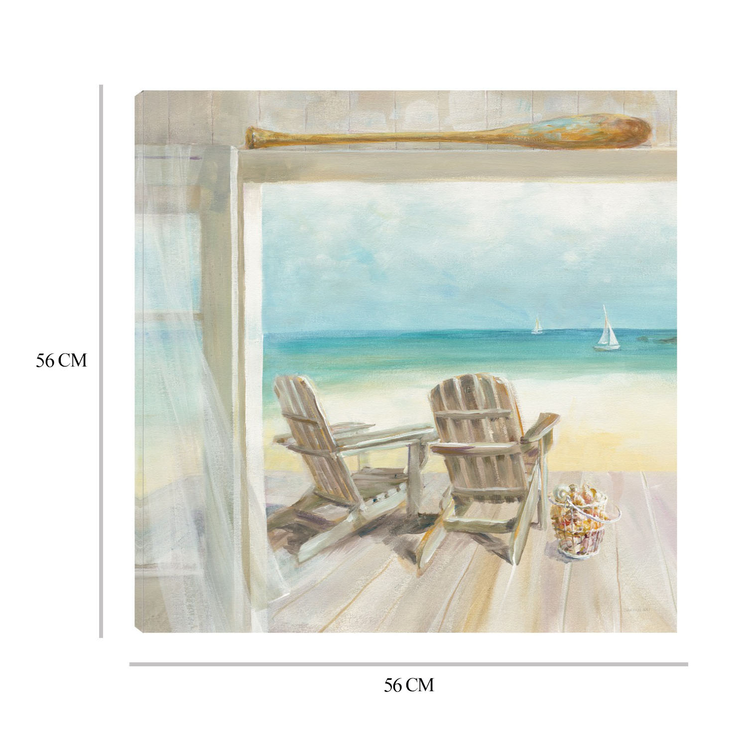 Foto 7 pulgar | Cuadro Decorativo Fine Art TJ 'Mañana en la Costa' de Danhui Nai 56 x 56 cm