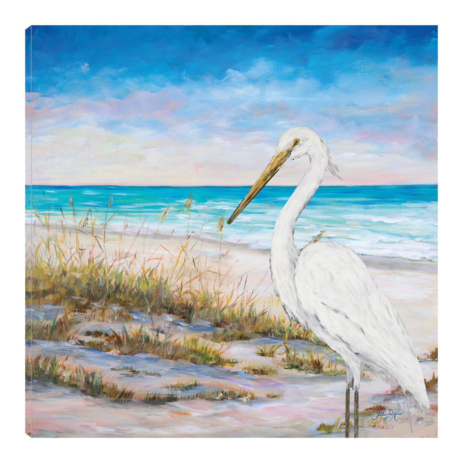 Cuadro Decorativo Fine Art TJ 'Garza en la Playa' de Julie Derice 122 x 122 cm