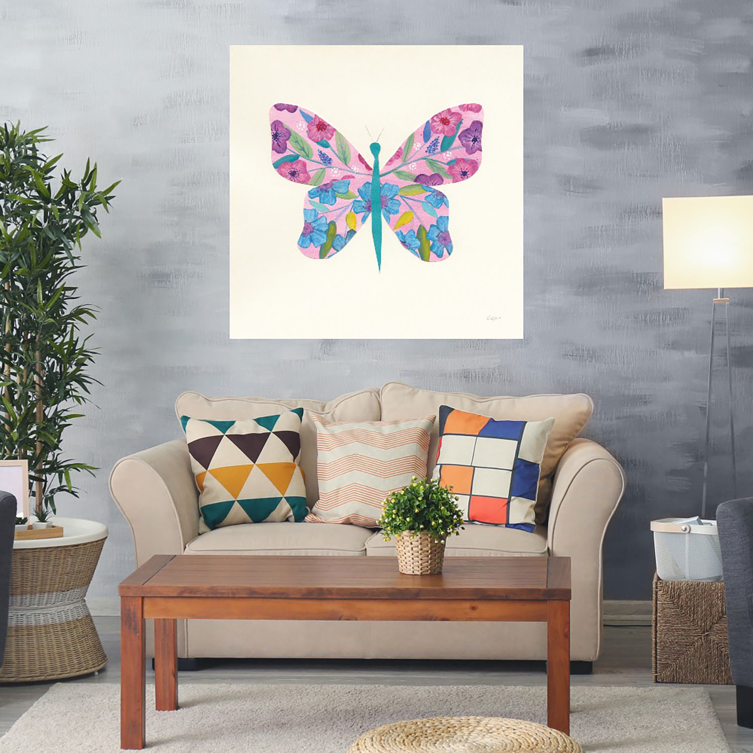 Foto 2 | Cuadro Decorativo - Jardín De Mariposa II - Fine Art Tj - Courtney Prahl - Arte Moderno - Impresión En Lienzo