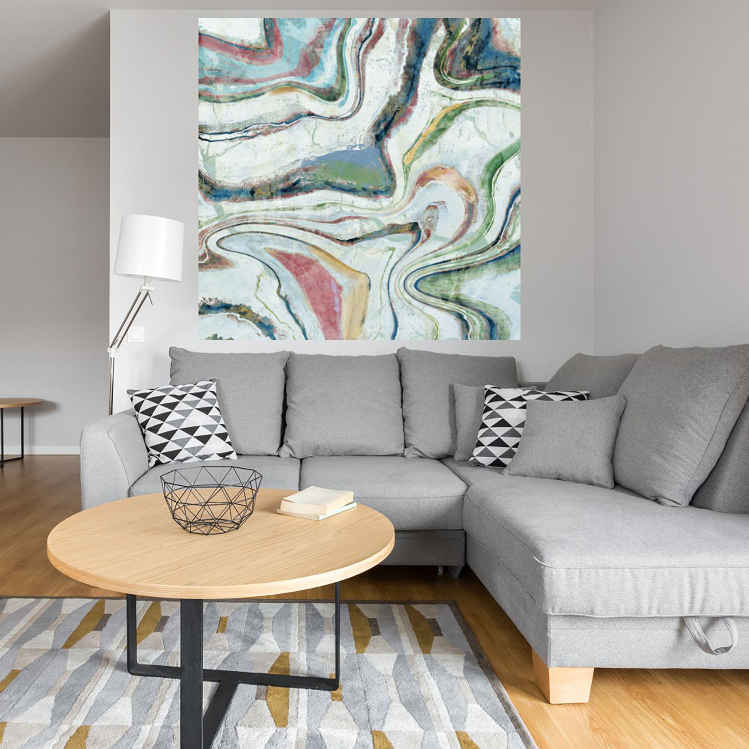 Foto 4 | Cuadro Decorativo Fine Art Tj Marmol De Arcoiris I