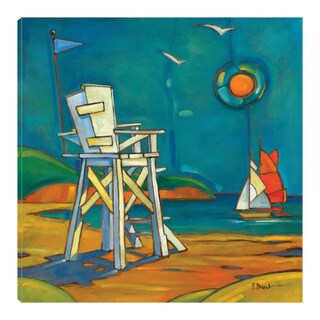 Foto 1 | Cuadro Decorativo - Silla De Salvavidas De Portofino - Paul Brent - Arte Costa - Impresión En Lienzo - Fine Art Tj