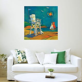 Foto 3 | Cuadro Decorativo - Silla De Salvavidas De Portofino - Paul Brent - Arte Costa - Impresión En Lienzo - Fine Art Tj