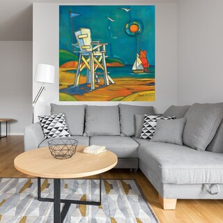 Foto 4 | Cuadro Decorativo - Silla De Salvavidas De Portofino - Paul Brent - Arte Costa - Impresión En Lienzo - Fine Art Tj