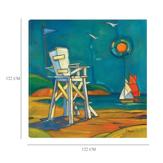 Foto 6 | Cuadro Decorativo - Silla De Salvavidas De Portofino - Paul Brent - Arte Costa - Impresión En Lienzo - Fine Art Tj