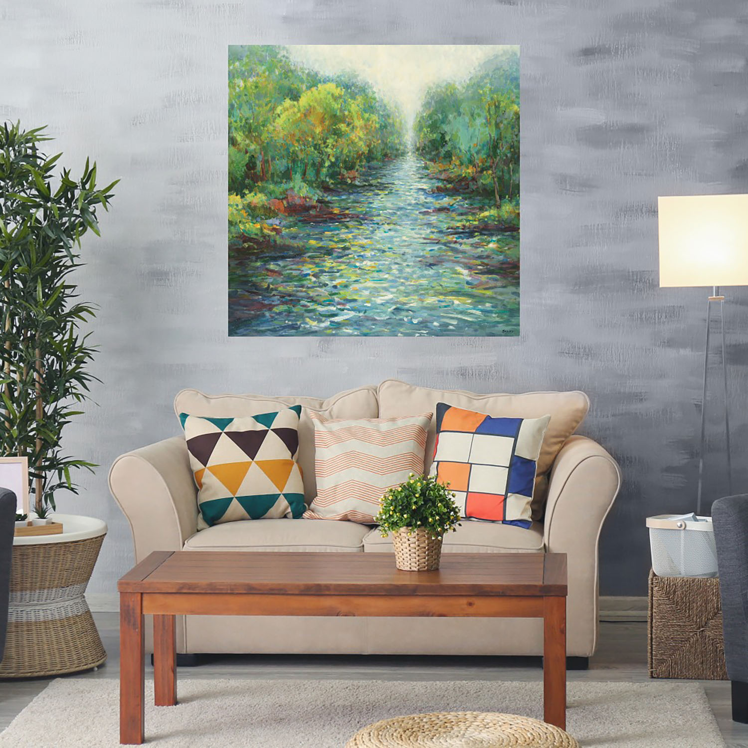 Foto 2 | Cuadro Decorativo Fine Art TJ 'Neblina del Río' de Scott Brems 122 x 122 cm