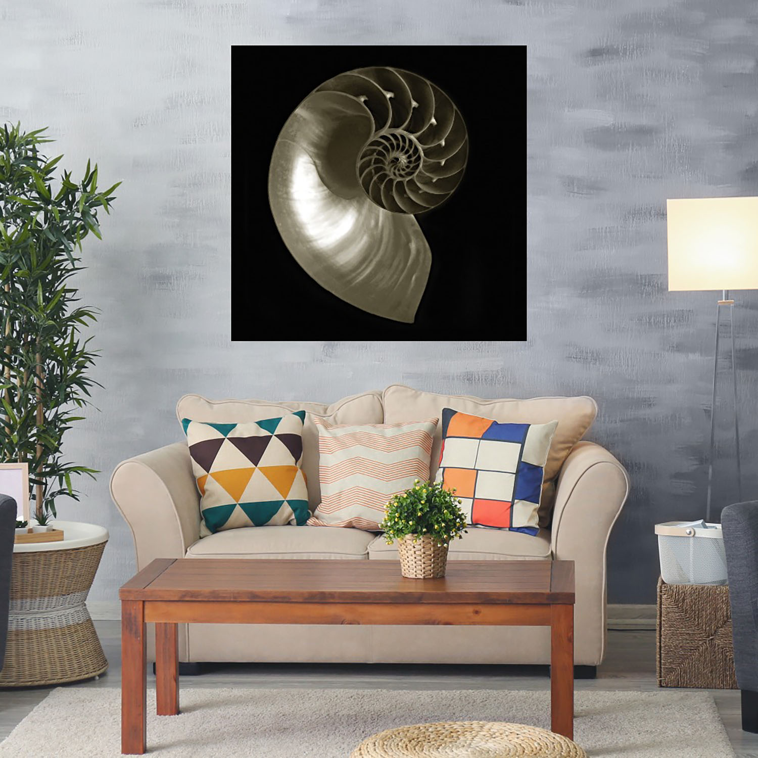 Foto 2 | Cuadro Decorativo Fine Art Tj Nautilo Sobre Negro Ilona Wellmann