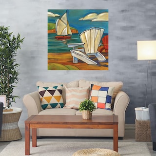 Foto 2 | Cuadro Decorativo - Silla De Playa De Portofino - Paul Brent - Arte Costa - Impresión En Lienzo - Fine Art Tj