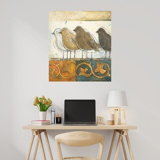 Foto 2 | Cuadro Decorativo - Pájaros En El Damasco I - Patricia Pinto - Arte Animales - Impresión En Lienzo - Fine Art Tj