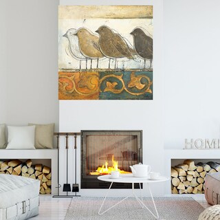 Foto 4 | Cuadro Decorativo - Pájaros En El Damasco I - Patricia Pinto - Arte Animales - Impresión En Lienzo - Fine Art Tj