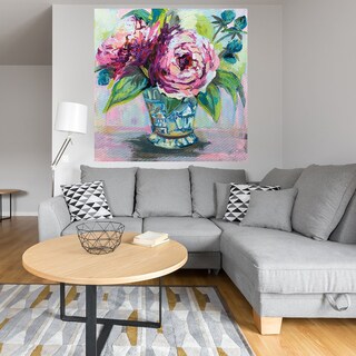 Foto 4 | Cuadro Decorativo Fine Art Tj Peonias Rosas I Jeanette Vertentes Arte Floral Impresión en Lienzo