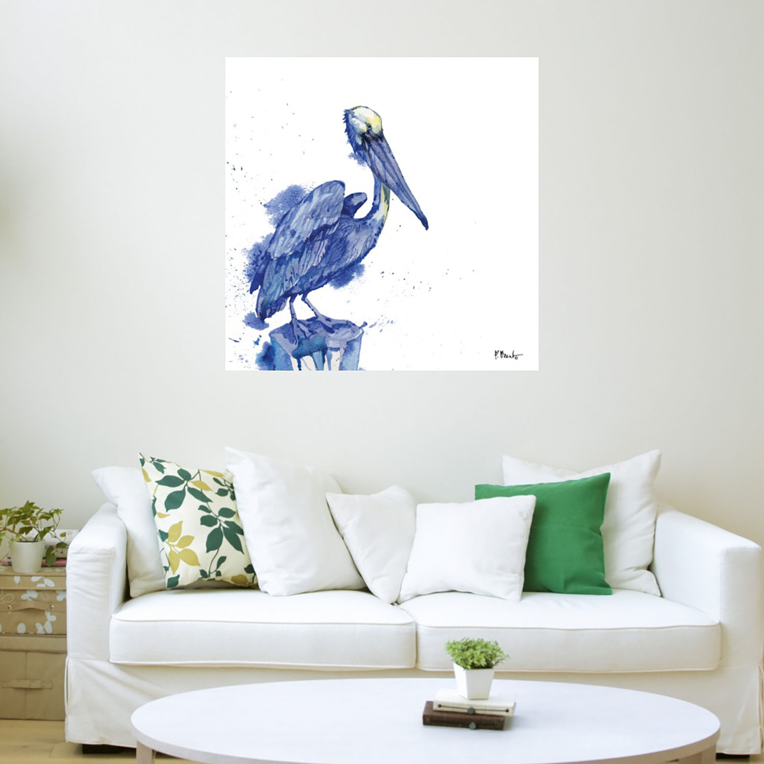 Foto 4 pulgar | Cuadro Decorativo - Pelicano Arianna - White - Paul Brent  - Arte Animales - Impresión En Lienzo - Fine Art Tj