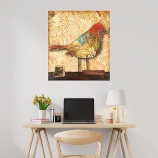 Foto 2 | Cuadro Decorativo - Pajaro En Collage Ii - Patricia Pinto - Arte Animales - Impresión En Lienzo - Fine Art Tj