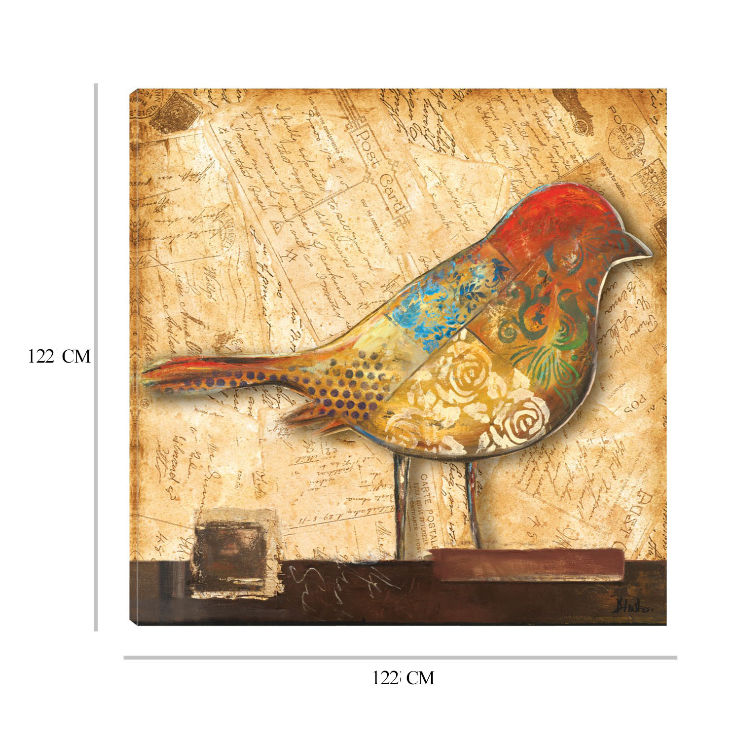 Foto 6 | Cuadro Decorativo - Pajaro En Collage Ii - Patricia Pinto  - Arte Animales - Impresión En Lienzo - Fine Art Tj