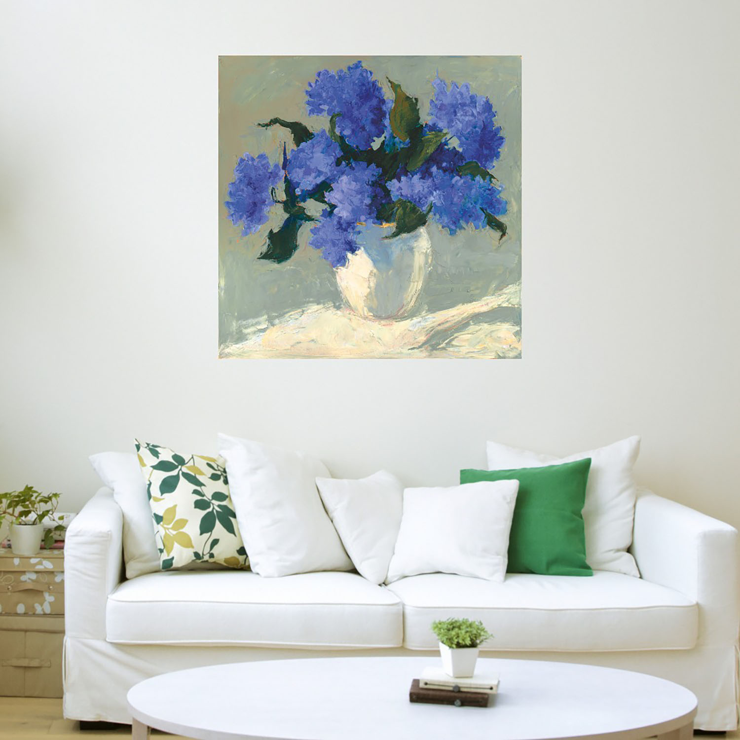 Foto 3 | Cuadro Decorativo Fine Art Tj Ramo de Hortensias Azules Dale Payson Arte Floral Impresión en Lienzo