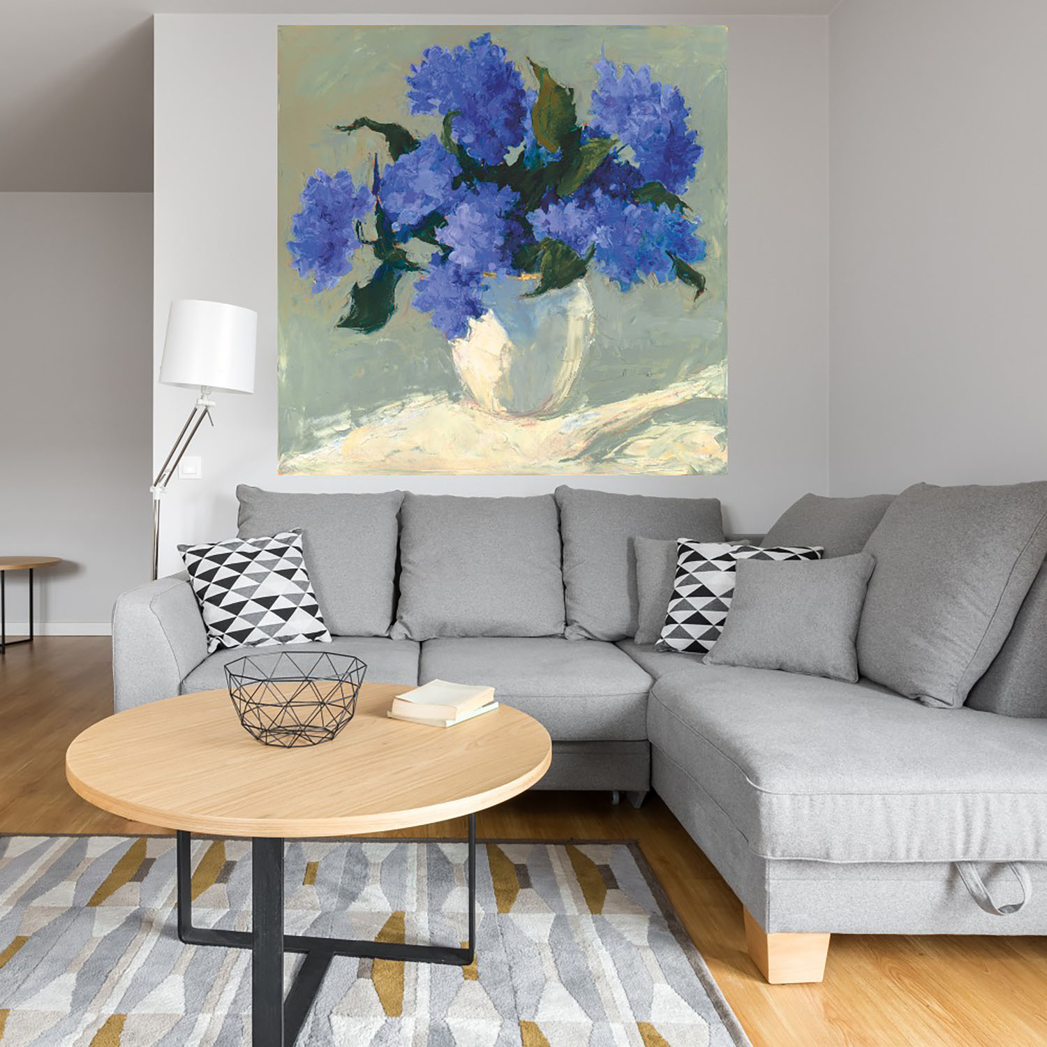 Foto 4 | Cuadro Decorativo Fine Art Tj Ramo de Hortensias Azules Dale Payson Arte Floral Impresión en Lienzo