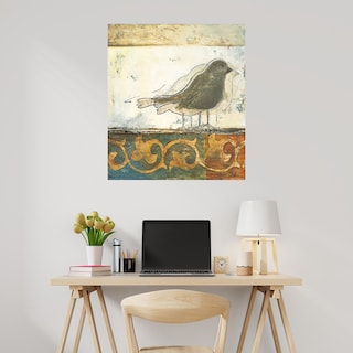 Foto 2 | Cuadro Decorativo - Pájaros En El Damasco Ii - Patricia Pinto - Arte Animales - Impresión En Lienzo - Fine Art Tj