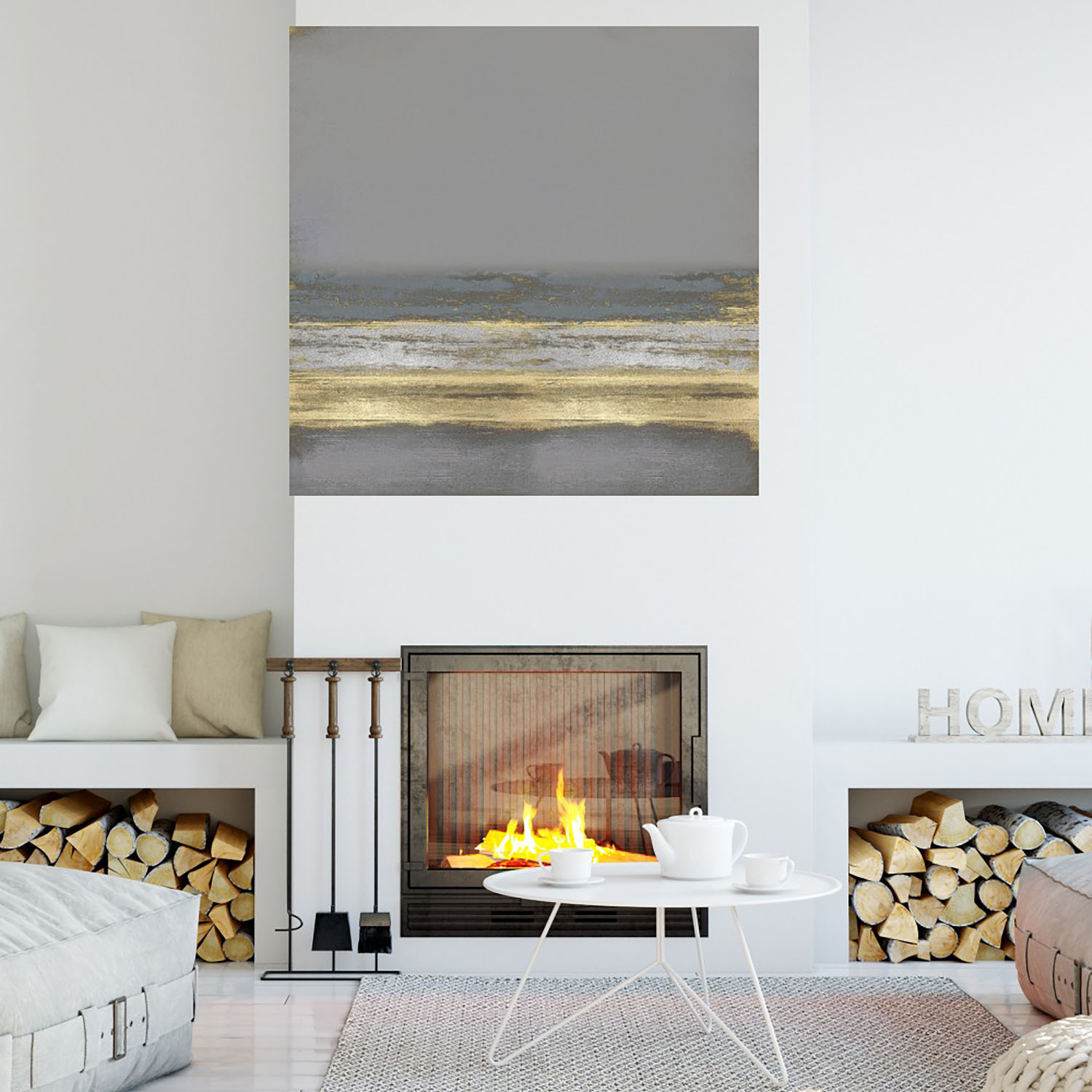 Foto 5 pulgar | Cuadro Decorativo Fine Art Tj Oro en Gris Taylor Hamilton Arte Paisaje Impresión en Lienzo