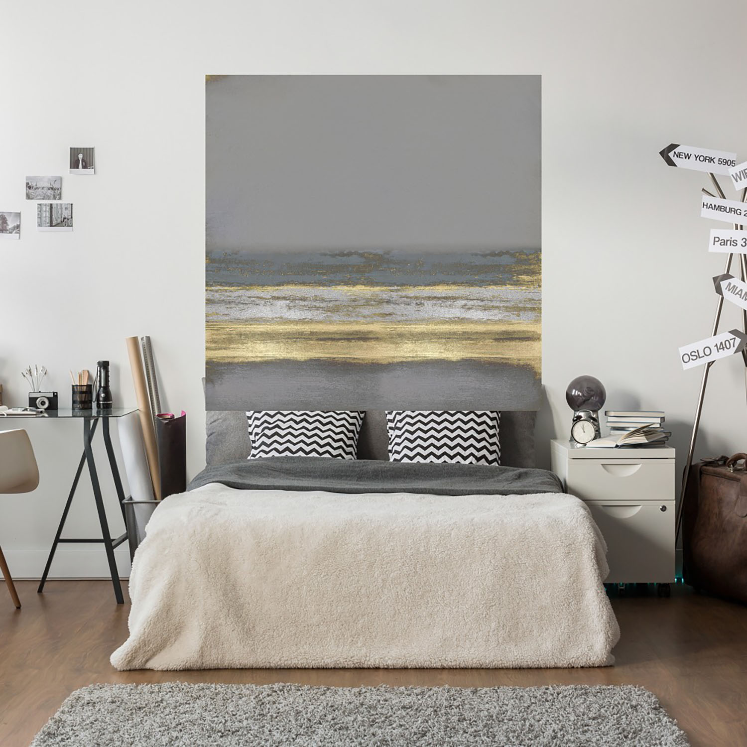 Foto 5 | Cuadro Decorativo Fine Art Tj Oro en Gris Taylor Hamilton Arte Paisaje Impresión en Lienzo