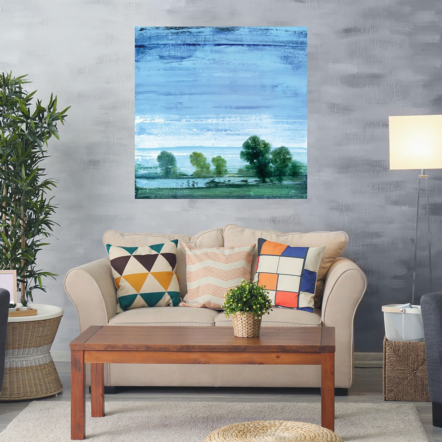 Foto 2 | Cuadro Decorativo - Prado Azul Ii - Simon Addyman  - Arte Paisaje - Impresión En Lienzo - Fine Art Tj