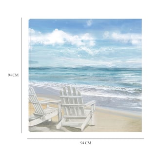 Foto 6 | Cuadro Decorativo - Sillas De Playa De La Mañana - Heather Hayes - Arte Paisaje - Impresión En Lienzo - Fine Art Tj