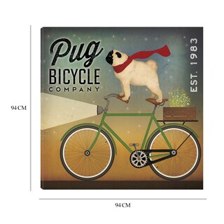 Foto 6 | Cuadro Decorativo - Pug En Una Bicicleta - Ryan Fowler - Arte Animales - Impresión En Lienzo - Fine Art Tj