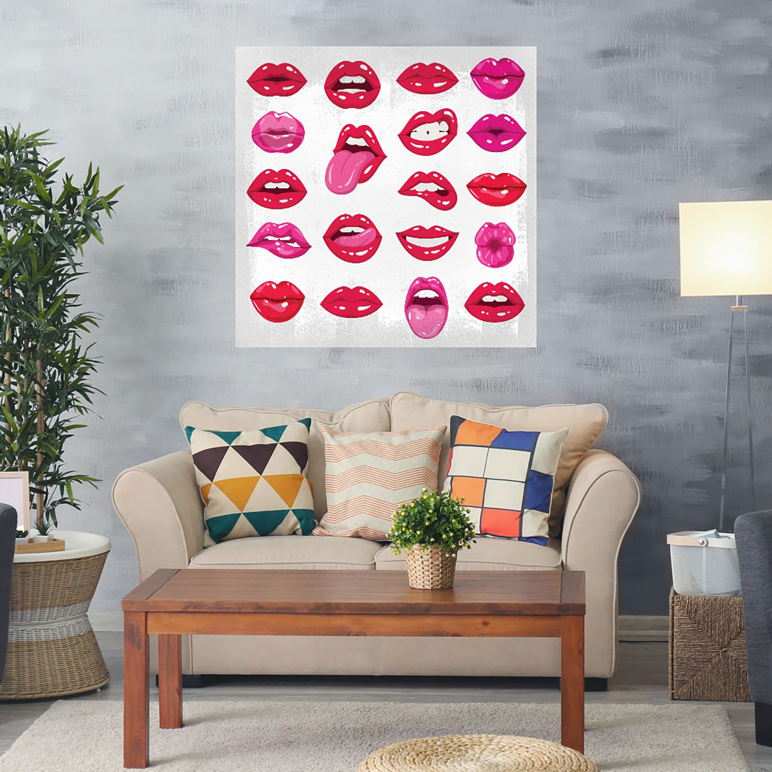 Foto 2 | Cuadro Decorativo - Servicio De Labios - Nikki Chu  - Arte Abstracto - Impresión En Lienzo - Fine Art Tj