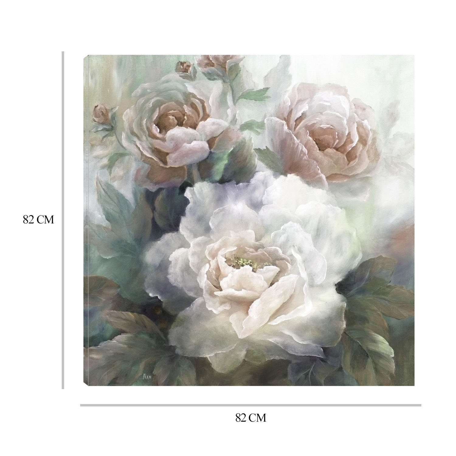 Foto 6 | Cuadro Decorativo Fine Art Tj Rosas Blancas III Nan Arte Floral Impresión en Lienzo