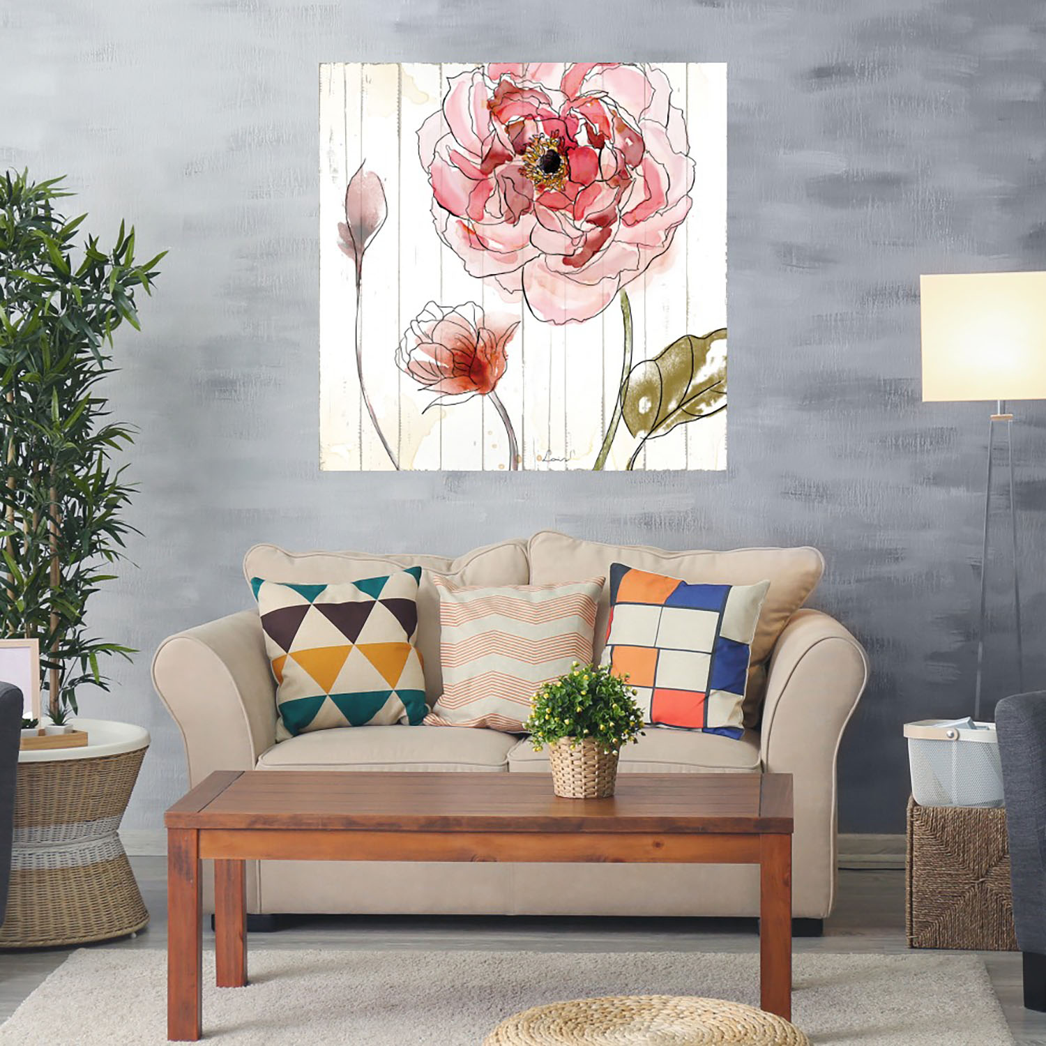 Foto 2 | Cuadro Decorativo Fine Art Tj Rojo en Acuarela II Heather Hayes Arte Floral Impresión en Lienzo