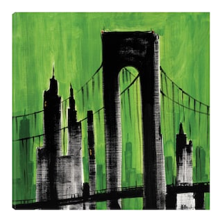 Foto 1 | Cuadro Decorativo Fine Art Tj Paisaje Urbano Verde Paul Brent Arte Ciudades Impresión en Lienzo