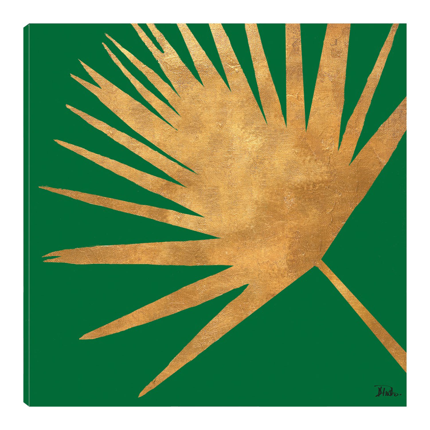 Cuadro Decorativo Fine Art TJ 'Oro Orgánico en Verde' de Patricia Pinto 122 x 122 cm