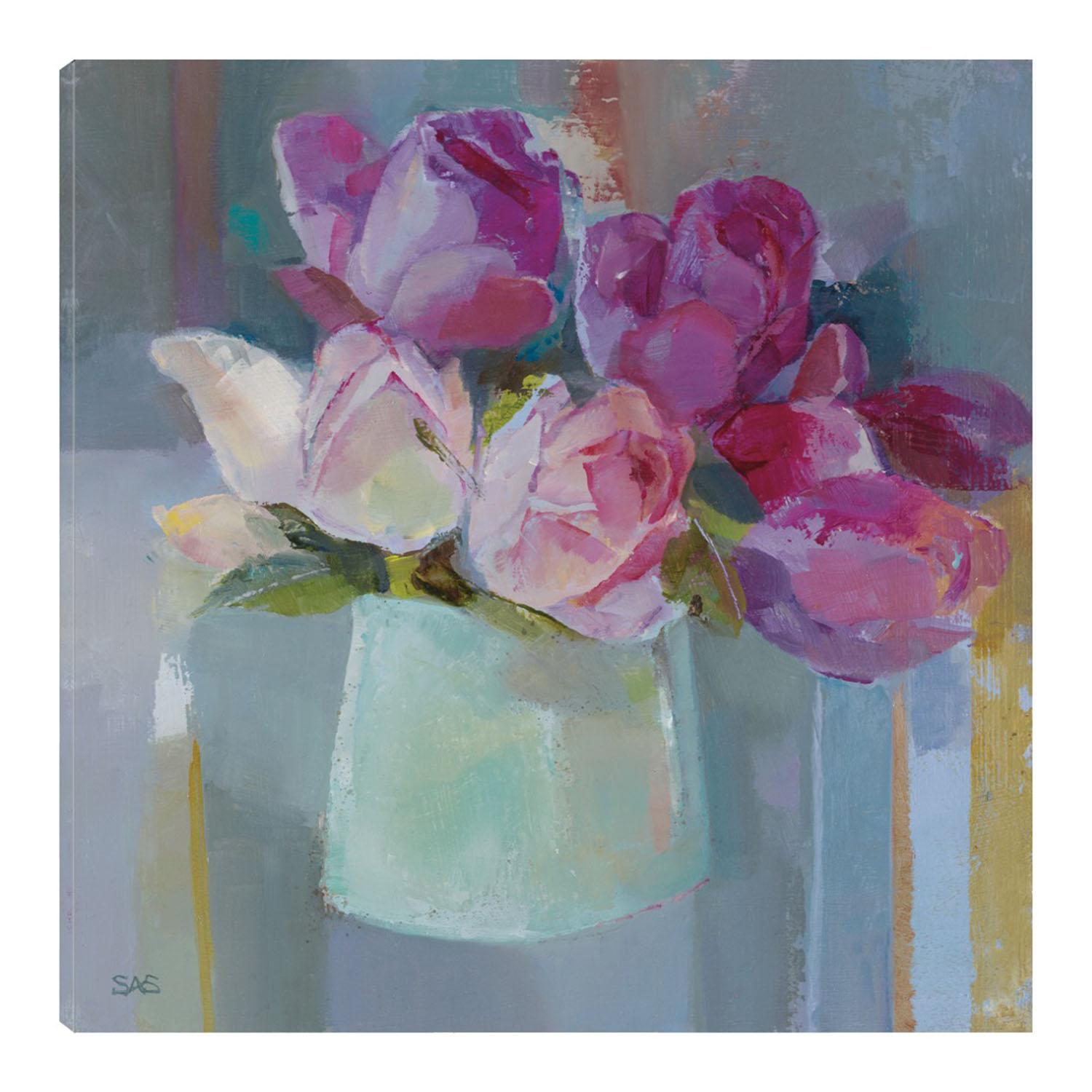 Foto 1 | Cuadro Decorativo - Rosas Para La Mesa - Sarah Simpson  - Arte Floral - Impresión En Lienzo - Fine Art Tj
