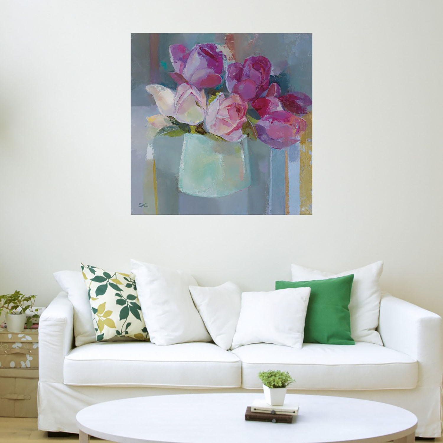 Foto 4 pulgar | Cuadro Decorativo - Rosas Para La Mesa - Sarah Simpson  - Arte Floral - Impresión En Lienzo - Fine Art Tj