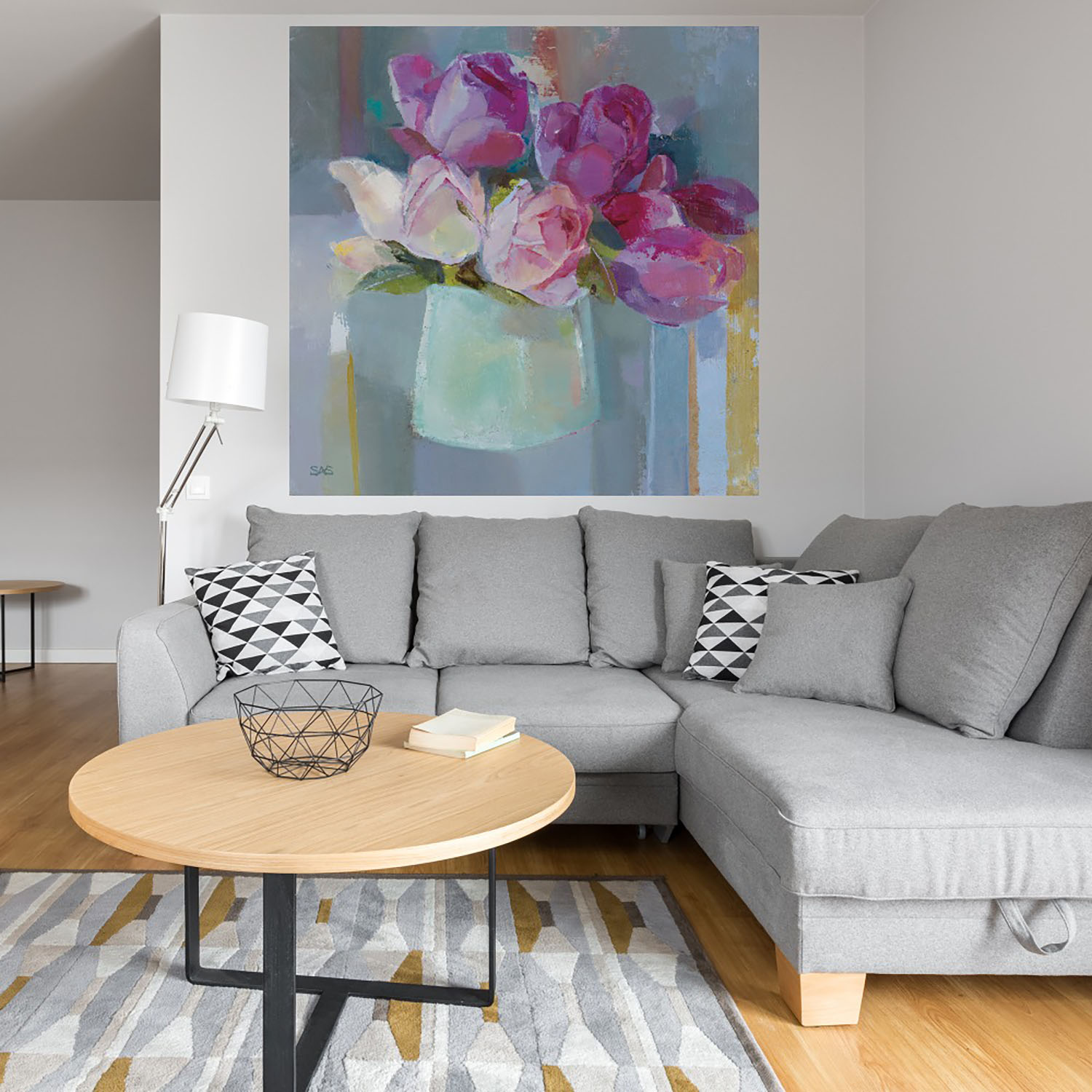 Foto 5 pulgar | Cuadro Decorativo - Rosas Para La Mesa - Sarah Simpson  - Arte Floral - Impresión En Lienzo - Fine Art Tj