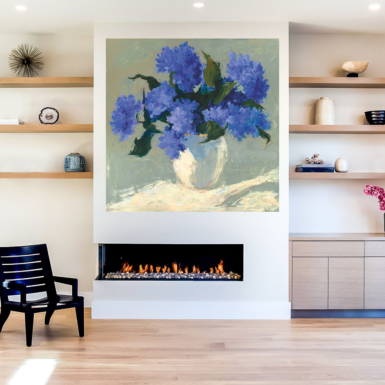 Foto 5 | Cuadro Decorativo Fine Art Tj Ramo de Hortensias Azules Dale Payson Arte Floral Impresión en Lienzo