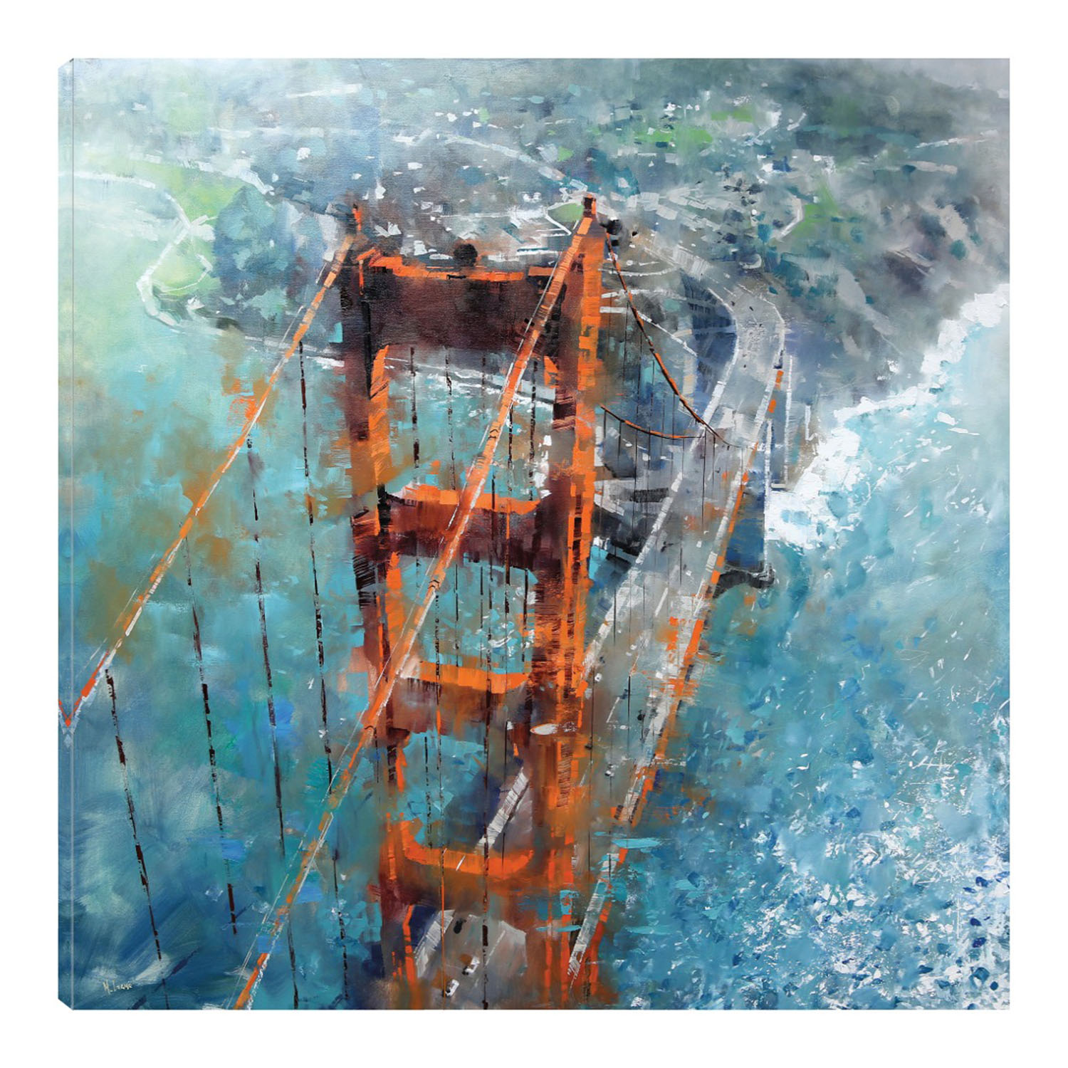 Cuadro Decorativo - Sobre Golden Gate - Mark Lague  - Arte Ciudades - Impresión En Lienzo - Fine Art Tj