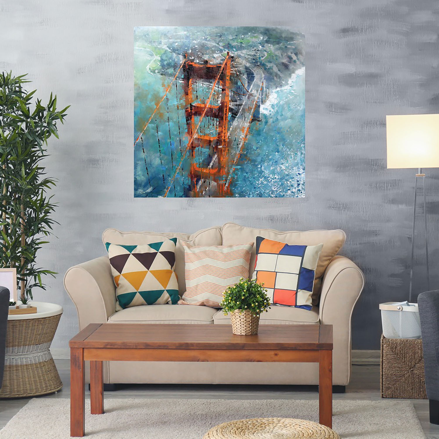 Foto 2 | Cuadro Decorativo - Sobre Golden Gate - Mark Lague  - Arte Ciudades - Impresión En Lienzo - Fine Art Tj