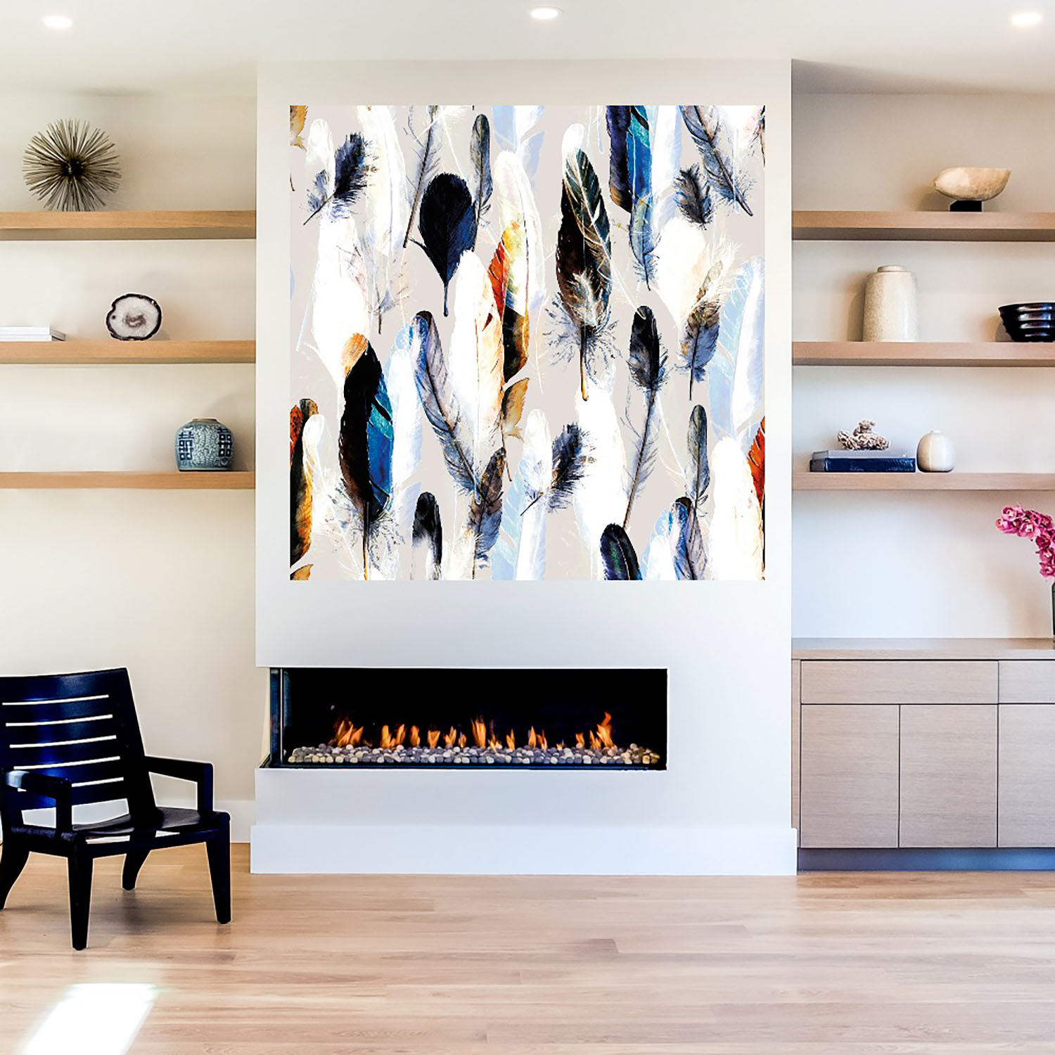 Foto 5 | Cuadro Decorativo Fine Art Tj Paleta De Plumas Belle Maison Arte Abstracto Impresión en Lienzo