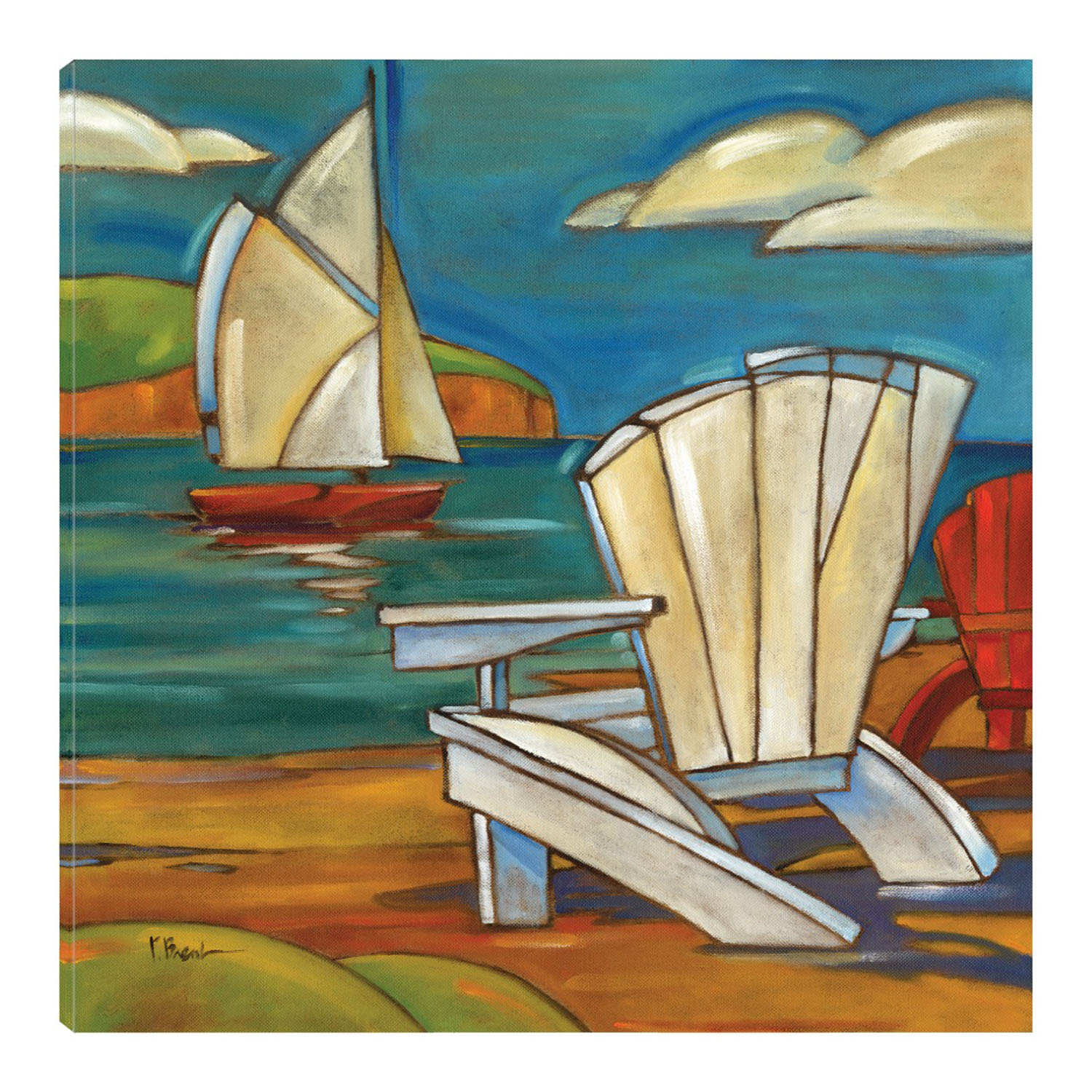 Foto 2 pulgar | Cuadro Decorativo - Silla De Playa De Portofino - Paul Brent  - Arte Costa - Impresión En Lienzo - Fine Art Tj