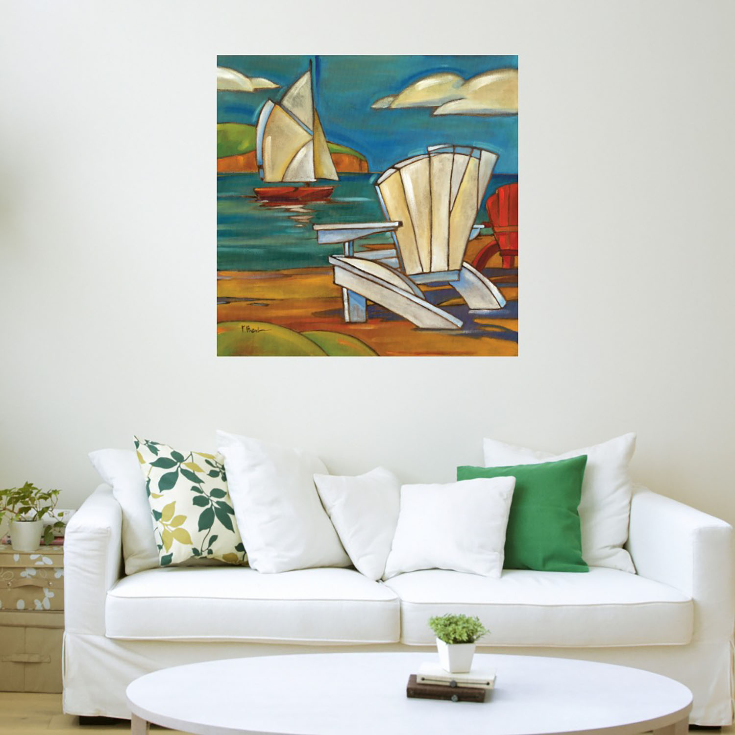 Foto 4 pulgar | Cuadro Decorativo - Silla De Playa De Portofino - Paul Brent  - Arte Costa - Impresión En Lienzo - Fine Art Tj