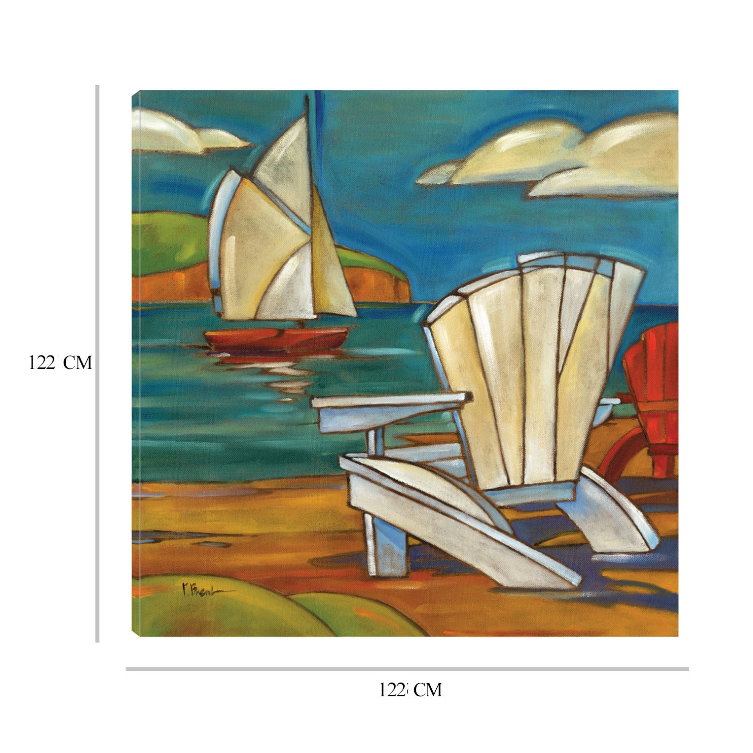 Foto 7 pulgar | Cuadro Decorativo - Silla De Playa De Portofino - Paul Brent  - Arte Costa - Impresión En Lienzo - Fine Art Tj