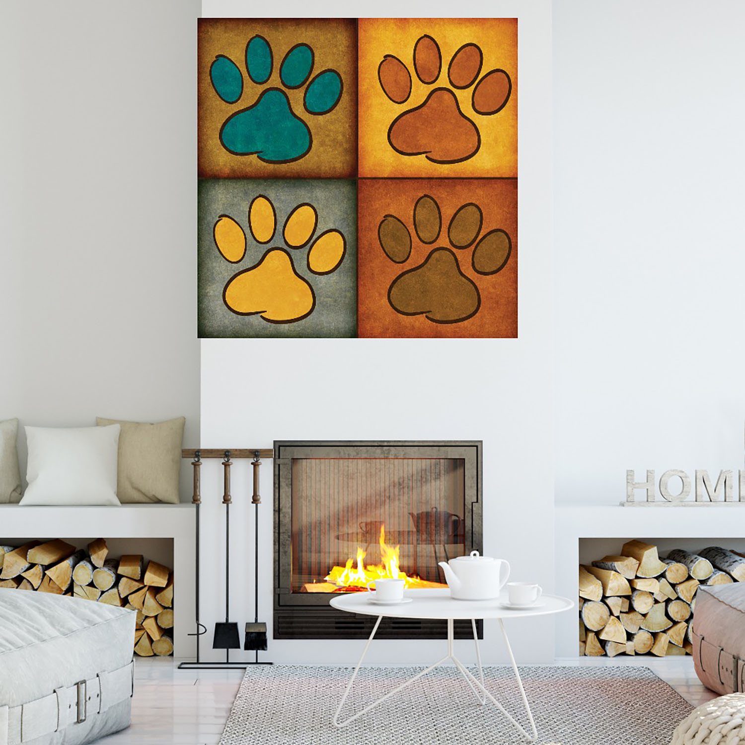 Foto 4 | Cuadro Decorativo Fine Art TJ 'Patas y Golosinas I' de SD Graphics Studio 82 x 82 cm