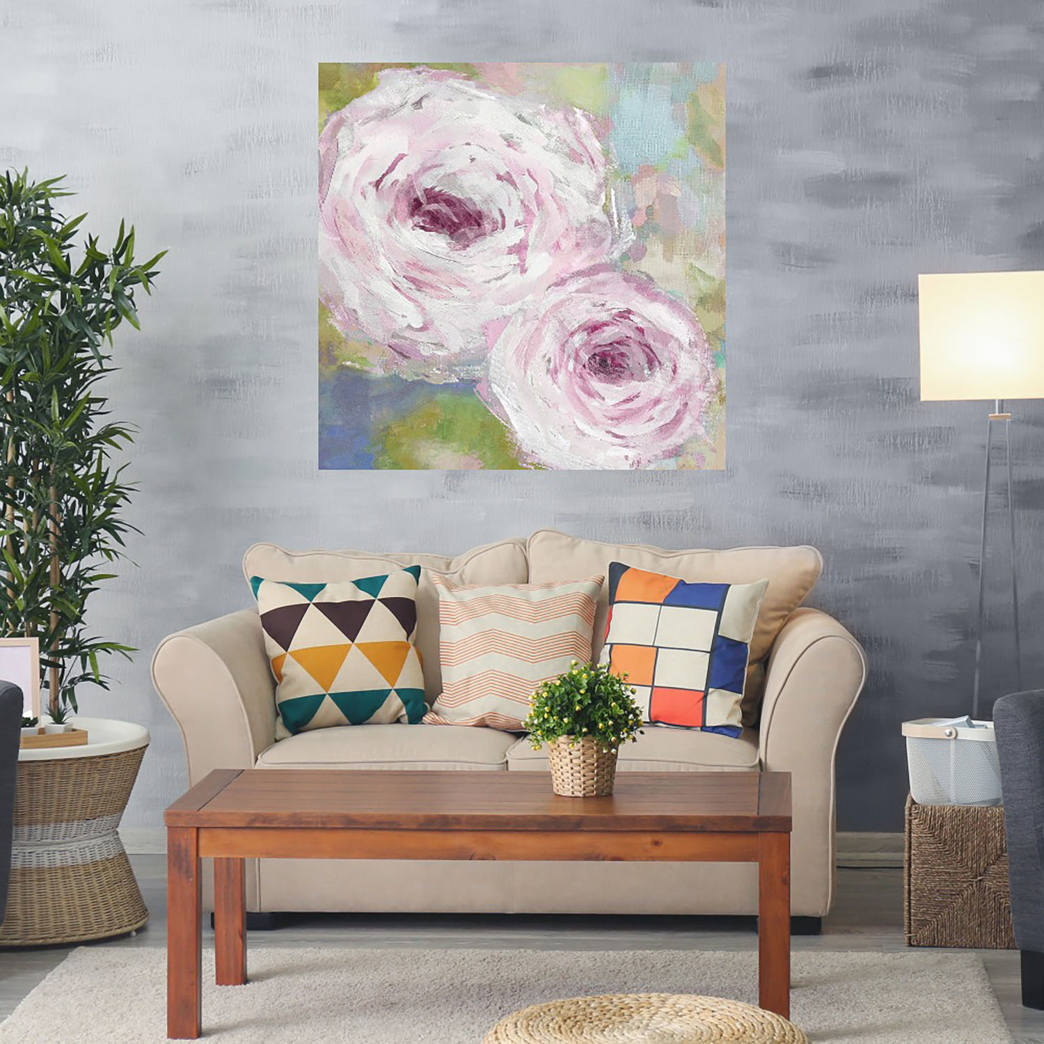 Foto 3 pulgar | Cuadro Decorativo Fine Art TJ 'Neblina Floral' de Tania Bello 82 x 82 cm