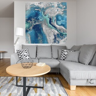 Foto 4 | Cuadro Decorativo - Piedra Con Azul Y Aqua - Danielle Carson - Fine Art Tj - Arte Abstracto - Impresión En Lienzo