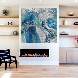 Foto 5 | Cuadro Decorativo - Piedra Con Azul Y Aqua - Danielle Carson - Fine Art Tj - Arte Abstracto - Impresión En Lienzo